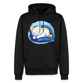 Sleeping Cat Official Sleep Shirt Kitten - Men’s Premium Organic Hoodie - black - Front - Nico (187cm)