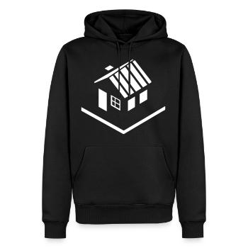 Icône de propriété de maison - Sweat à capuche Premium bio Homme - noir - Devant - Nico (187cm)