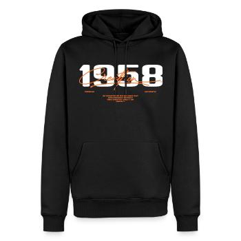 1958 Vintage Retro 1958 Geburtstagsgeschenk 1958 - Männer Premium Bio Hoodie - Schwarz - Vorne - Nico (187cm)