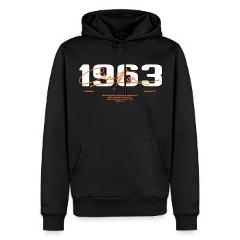 1963 Vintage Retro 1963 Birthday Gift 1963 - Men’s Premium Organic Hoodie - black - Front - Nico (187cm)