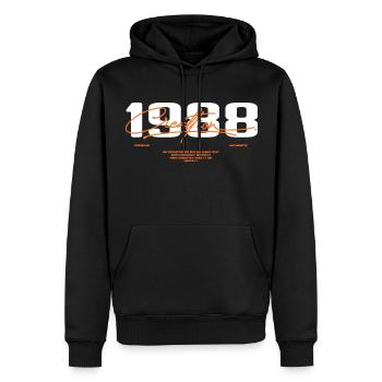 1988 Vintage Rétro 1988 Cadeau D'anniversaire 1988 - Sweat à capuche Premium bio Homme - noir - Devant - Nico (187cm)