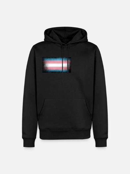 Trans Flagge - Männer Premium Bio Hoodie - Schwarz