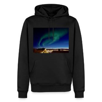 Aurora City Erstaunliche Nordlichter Aurora City A - Männer Premium Bio Hoodie - Schwarz - Vorne - Nico (187cm)