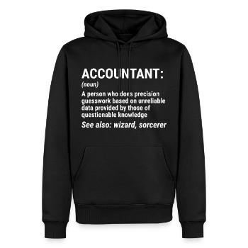 Funny Accountant Definition Accounting T-shirt - Men’s Premium Organic Hoodie - black - Front - Nico (187cm)
