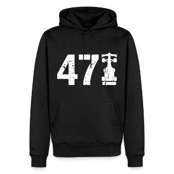 47 Formula Racing Motorsport - Männer Premium Bio Hoodie - Schwarz - Vorne - Nico (187cm)