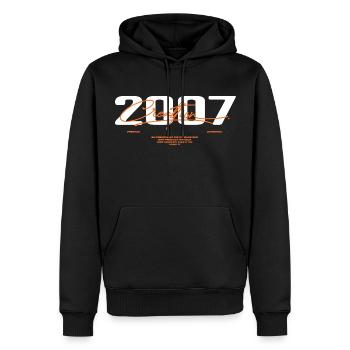 2007 Vintage Rétro 2007 Cadeau D'anniversaire 2007 - Sweat à capuche Premium bio Homme - noir - Devant - Nico (187cm)