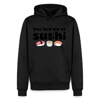 Vous m’avez eu à Sushi Citation drôle d’amateur de nourriture - Sweat à capuche Premium bio Homme - noir - Devant - Nico (187cm)