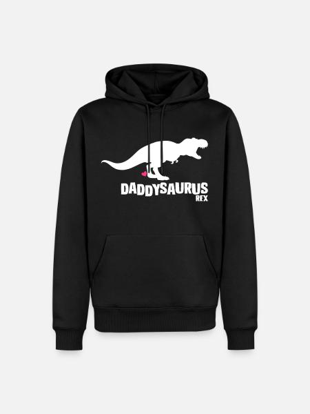 Daddysaurus fathers day gift - Men’s Premium Organic Hoodie - black