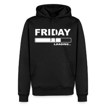 Friday loading… 1c - Männer Premium Bio Hoodie - Schwarz - Vorne - Nico (187cm)