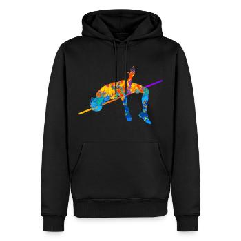 High Jump Athletics Sport Gift - Men’s Premium Organic Hoodie - black - Front - Nico (187cm)