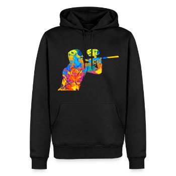 Paintball Paintballspieler Geschenk - Männer Premium Bio Hoodie - Schwarz - Vorne - Nico (187cm)
