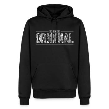 Original 2002 Retro 2002 Geburtstagsgeschenk - Männer Premium Bio Hoodie - Schwarz - Vorne - Nico (187cm)