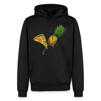 Pizza ohne Ananas - Männer Premium Bio Hoodie - Schwarz - Vorne - Nico (187cm)