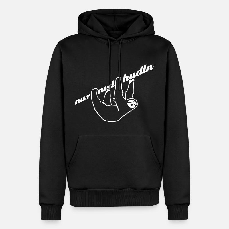 Faultier - weiß - Männer Premium Bio Hoodie - Schwarz