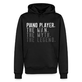 Klavier Piano Pianist Männer Vatertag Geschenk - Männer Premium Bio Hoodie - Schwarz - Vorne - Nico (187cm)