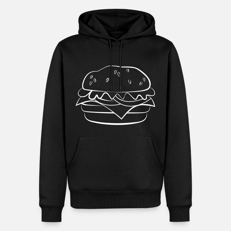 Burger Zeichnung - Männer Premium Bio Hoodie - Schwarz