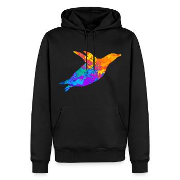 Penguin Penguins Animal Lovers Silhouette Penguins - Men’s Premium Organic Hoodie - black - Front - Nico (187cm)