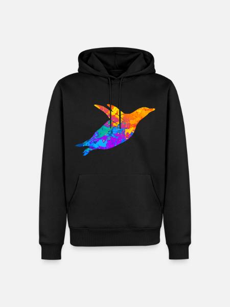Pingouins Pingouins Amoureux des animaux Silhouette Pingouins - Sweat à capuche Premium bio Homme - noir