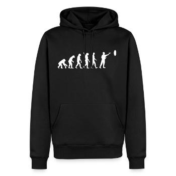 Fléchettes DART DARDS évolution w - Sweat à capuche Premium bio Homme - noir - Devant - Nico (187cm)