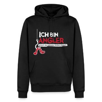 Mein Wurm Angeln Angler Angel Fischer Fische Aal - Männer Premium Bio Hoodie - Schwarz - Vorne - Nico (187cm)