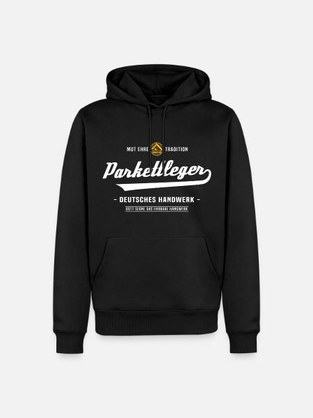 Parkettleger Bodenleger Zunftzeichen Handwerk - Männer Premium Bio Hoodie - Schwarz