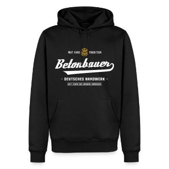 Betonbauer Stahlbetonbauer Tradition Geschenkidee - Männer Premium Bio Hoodie - Schwarz - Vorne - Nico (187cm)
