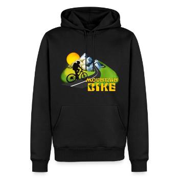 Mountainbike - Männer Premium Bio Hoodie - Schwarz - Vorne - Nico (187cm)