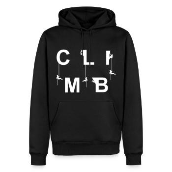 Klettern climb Bergsteiger Gipfelstürmer Geschenk - Männer Premium Bio Hoodie - Schwarz - Vorne - Nico (187cm)