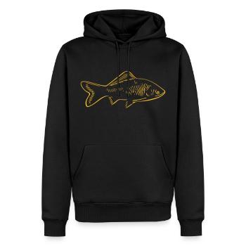poisson - Sweat à capuche Premium bio Homme - noir - Devant - Nico (187cm)