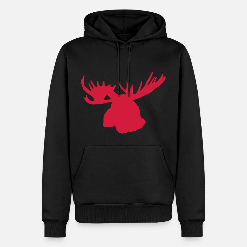elch - moose - elk - kanada - canada - Männer Premium Bio Hoodie - Schwarz