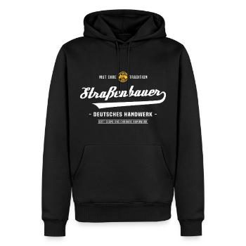 Straßenbauer Straßenbau Zunftzeichen Handwerk - Männer Premium Bio Hoodie - Schwarz - Vorne - Nico (187cm)