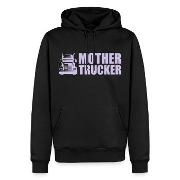 mère Trucker - Sweat à capuche Premium bio Homme - noir - Devant - Nico (187cm)