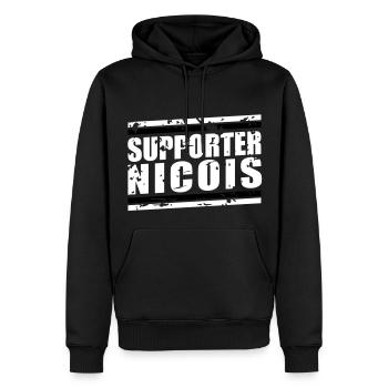 Supporter Nicois vintage - Sweat à capuche Premium bio Homme - noir - Devant - Nico (187cm)