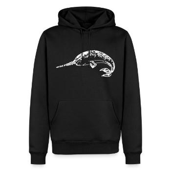 Narwal - Männer Premium Bio Hoodie - Schwarz - Vorne - Nico (187cm)