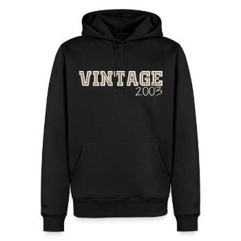 Jahrgang 2003 Original 2003 Retro 2003 Geschenk 2003 - Männer Premium Bio Hoodie - Schwarz - Vorne - Nico (187cm)