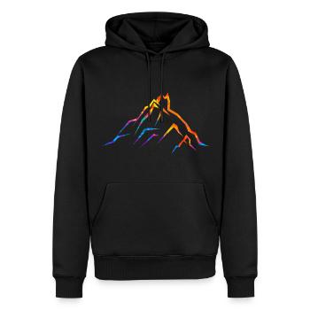 Mountains Mountain Silhouette Mountaineering Hike - Men’s Premium Organic Hoodie - black - Front - Nico (187cm)