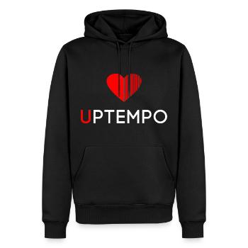 Uptempo - Rave - Hardstyle - Gabber - Cadeau - Sweat à capuche Premium bio Homme - noir - Devant - Nico (187cm)