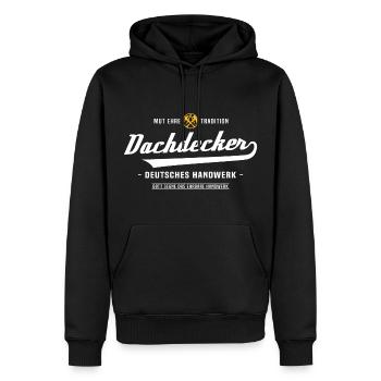 Dachdecker Dachdeckermeister Zunftzeichen Handwerk - Männer Premium Bio Hoodie - Schwarz - Vorne - Nico (187cm)