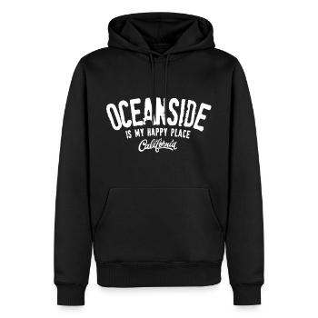 Oceanside ist mein glücklicher Ort - Männer Premium Bio Hoodie - Schwarz - Vorne - Nico (187cm)