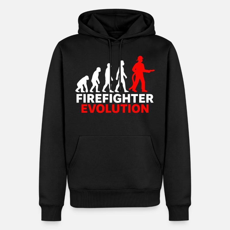 Firefighter Evolution Hero Gift Cool - Men’s Premium Organic Hoodie - black