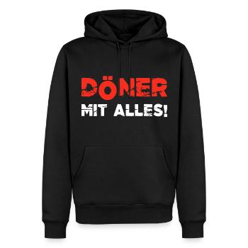 Döner mit alles Döner Kebab - Männer Premium Bio Hoodie - Schwarz - Vorne - Nico (187cm)