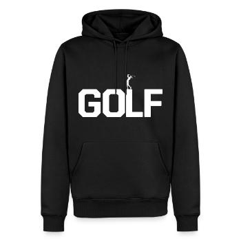 Golf Golfer Sport Geschenk - Männer Premium Bio Hoodie - Schwarz - Vorne - Nico (187cm)
