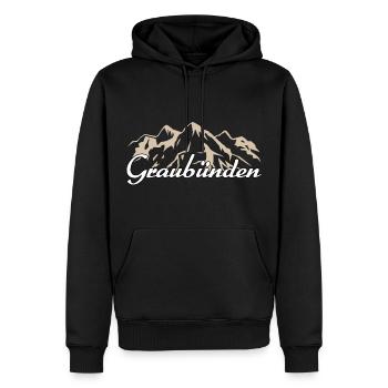 Graubünden Schweiz Heimat Geschenk - Männer Premium Bio Hoodie - Schwarz - Vorne - Nico (187cm)