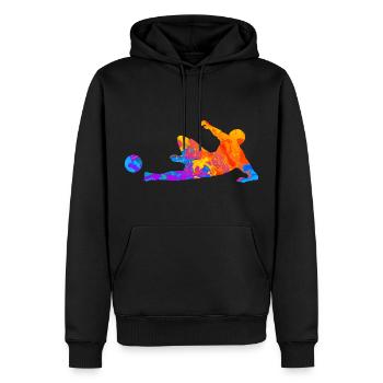 Fußball Fußballer Krätsche Fußballverein - Männer Premium Bio Hoodie - Schwarz - Vorne - Nico (187cm)