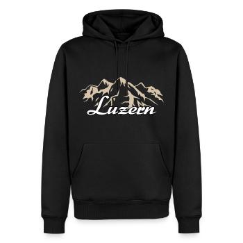 Lucerne Switzerland Home Gift - Men’s Premium Organic Hoodie - black - Front - Nico (187cm)