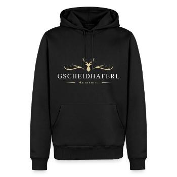 Gscheidhaferl Bayern Bayern Spruch Geschenk - Männer Premium Bio Hoodie - Schwarz - Vorne - Nico (187cm)