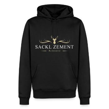 Sackl Zement Bayern Bayerisch Boarischer Spruch - Männer Premium Bio Hoodie - Schwarz - Vorne - Nico (187cm)