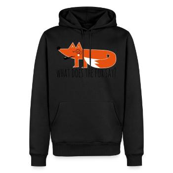 Funny Hipster Swag Trendy comic cartoon renard - Sweat à capuche Premium bio Homme - noir - Devant - Nico (187cm)