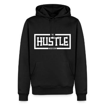 Hustle Business Freedom Travail acharné Poursuite de rêve - Sweat à capuche Premium bio Homme - noir - Devant - Nico (187cm)