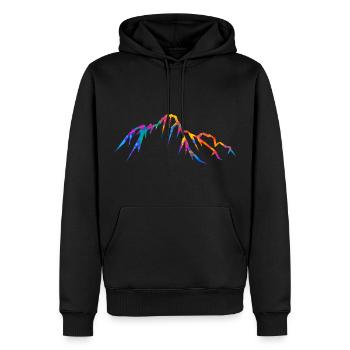 Berg Berge Bergsilhouette Design Bergsteiger - Männer Premium Bio Hoodie - Schwarz - Vorne - Nico (187cm)